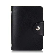 24 emplacements Porte-cartes, étui de poche de couleur unie simple, organisateur de cartes de crédit et d'identité pour hommes et femmes, porte-cartes , indispensables de voyage pour portefeuille de femme, mini portefeuille, porte-monnaie, porte-cartes