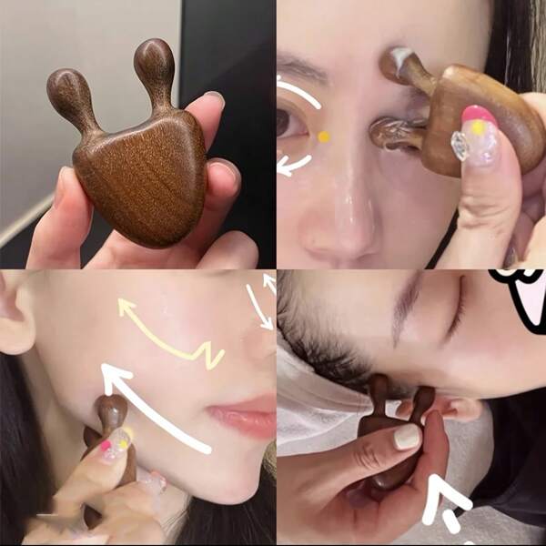 Sandalwood Nose And Face Massager - Eye Soothing Tool, No Batteries Required, Fragrance Free