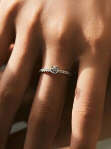 Nhẫn Moissanite màu D MODIAN hình vuông tinh tế, bạc Sterling 925, nhẫn kim cương phòng thí nghiệm cho nữ, trang sức cưới phong cách ấn tượng - Bạc - Xem 2