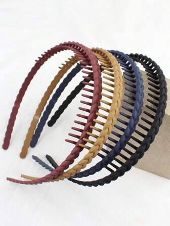 3件装女士树脂简约多功能面部发箍，带防滑齿，适合夏季户外发饰、刘海和碎发夹、发带