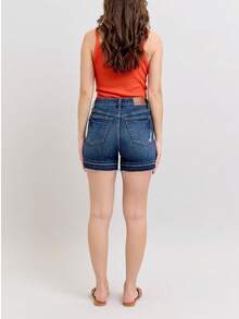 High Waist Tummy Control Destroy Release Hem Shorts