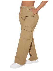 Pantalón de Cargo para Dama - Camel - Ver 2