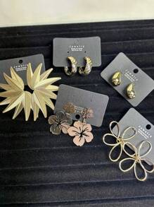 Conjunto * 5 pares de brincos modernos, adequados para uso casual, trabalho, festas noturnas e férias.