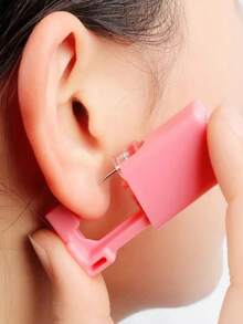 2-24pcs Pink Ear Piercing Jewelry, Ladies Sterile Disposable Earring Piercing Gift