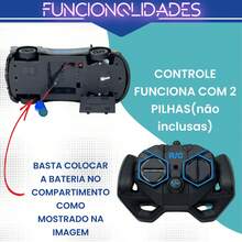 Carrinho De Controle Remoto Recarregável Que Solta Fumaça - PRETO E AZUL - Visão 8