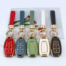 TPU Car Key Fob Cover Case Shell Compatible With Santa Fe, For I30, For IX35, For Encino, For KONA, For Solaris,For Fiesta, For Sonata For Azera, For Grandeur, For Elantra, For Accent - Protective Keyless Entry Remote Holder Dustproof And Anti Fall High-End Fashionable Keybag