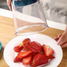 1pc Stainless Steel Fruit Slicer, Strawberry Slicer With Manual Push Board For Quick Slice, Rectangular Blades, Essential Kitchen Tool, Suitable For Fruit Salad Preparation, Applicable For Home, Restaurant, Fruit Store, RV