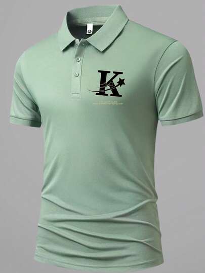 男友风格男士轻盈透气跑步、健身、高尔夫、休闲短袖 Polo T 恤，夏季