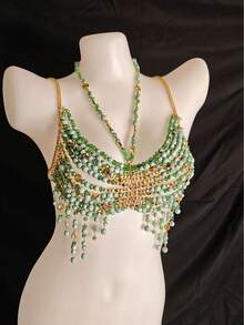 Unisex Sexy Acrylic Crystal Sequin Hollow Pendant Body Chain Necklace, For Women And Men, Suitable For Club, Party, Hotel, Carnival, Couples - 彩色 - 查看 15