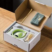 Coffret à thé matcha, comprenant un contenant de poudre de matcha, un bol à matcha avec bec verseur, boîte cadeau pour la rentrée des classes