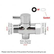 1 件黑色或镀铬 G1/2 英寸和 G7/8 英寸三通 T 型淋浴喷头分流阀适配器转换器浴室配件