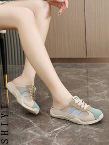 Women Breathable Perforated Slip-On Casual Sports Slides For Daily Wear - Green - View 8