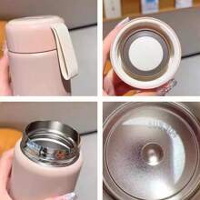 1PC Minimalist Mini Warm Color 350ML Insulated Cup, Women's Portable Stainless Steel Insulated Cup, Gift Cup, Cute Student Water Cup, Portable And Long-Lasting Insulated Water Cup, Coffee Cup [Logo Casual/Color Difference Small] Back To School