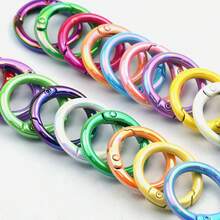 10pcs 25mm AB Color O-Shaped Spring Rings For DIY Keychain, Bag Clip, Hooks - Ab Color - View 8