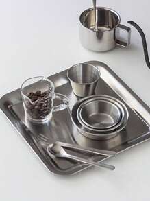 1pc/2pcs Home Simple Stainless Steel Serving Tray