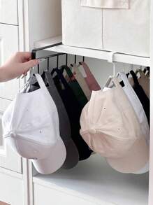 2 pièces Organisateur de casquette pour casquettes de baseball, portant à chapeau en métal pour placard, organisateur de chapeau monté au mur, support de rangement en fer avec 6 crochets, support de rangement multifonctionnel, portant à chapeau par-dessus la porte, support de rangement pour sac, organisateur d'armoire, convient pour tous les types et tailles de chapeaux, chambre à coucher, dortoir