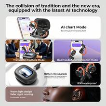 ERAZER XF33 AI Ear Hanging Open Night Running Night Light Earphones, Heavy Bass Earphones, High Definition Sound Quality, Long Endurance Working Battery Life, Suitable For Running, Sports, And Cycling - Đen XF33 AI - Xem 3