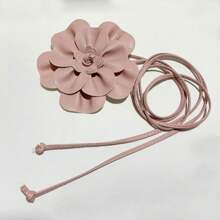 1 Stück floraler PU-Leder Gürtel, lange Kordel mit Schleife als Taille Seil, Boho Kamelien Taillenseil für Sommer, Schule
