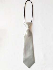 Children's Fashionable Solid Color Pre-Tied Necktie, Children's School Performance Stage Party Wear, Zipper Elastic Neckband Tie Suitable For 3-16 Years Old Kids Daily And Holiday Occasions