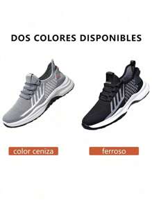 Trendy versátil a cuadros de malla transpirable de los hombres zapatos deportivos casuales, la moda antideslizante resistente al desgaste zapatillas de tenis planas, nueva cabeza redonda con cordones de baloncesto zapatos para correr