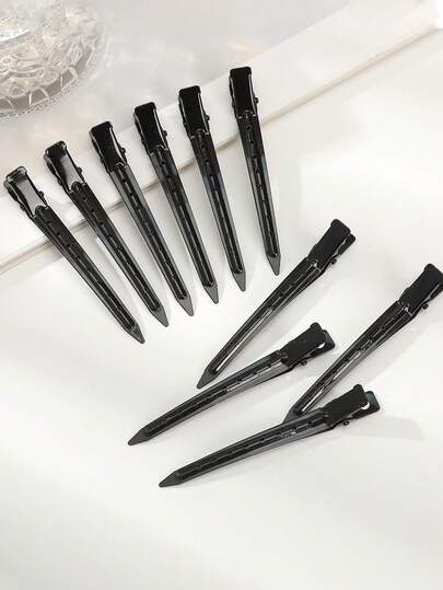 10pcs/5pcs Women Fashion Minimalist Street Style Hollow Design Alloy Hair Clips, 3.54in, Black, Suitable For Daily Decor, Salon Styling, Commuting Wear, Clips Hair Pins Claws, Set, Hair Accessories, Head Accessories, Hair Accessories For Women, Hairpin