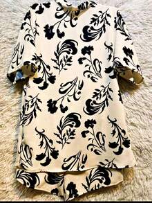 Shirt+Shorts - 黑與白 - 查看 3
