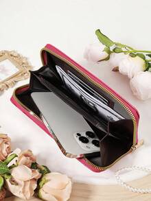 Fashion Black Purse Women's Long Wallet With Multi Functional Card Holder For Credit Cards Cash And Coins Featuring Zipper Pocket Travel Essentials And Travel Bag For Women Ideal Gift For Mother Wife Girlfriend Teacher Or Anniversary Stylish Stone Pattern For Office Commute Travel Or Daily Use Premium Leather Wallet For Women Bags And Purse Accessories
