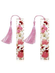 1 cái/2 cái Dấu trang sách/Máy ép sách cho người yêu sách, Quà tặng Giáng sinh Dấu trang hoa khô có tua rua, Dấu trang cho phụ nữ, Dấu trang nhựa hoa khô thủ công, Đẹp và tăng hứng thú đọc sách, Quà tặng cho người yêu sách, Giải thưởng cho học sinh, Đồ dùng học tập Mẫu ngẫu nhiên, Đồ dùng học tập, Quay lại trường - Nhiều màu - Xem 16