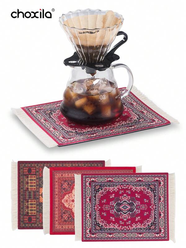 shoxil 1 Stück Kaffee Untersetzer, Kaffee Matte, Kaffee Pad, Getränke Untersetzer, Tisch Matte, Mauspad, rutschfeste hitzebeständige saugfähige Matte, Kaffee Ecken Matte passend unter Tasse/Becher/Gläser/Kaffeemaschine/Kaffeezubehör