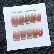 10 Pieces Of Pure Handmade Wearable Nails, A Variety Of Nail Shapes To Choose From, Light Bulb Cat Eye Nails, High-Quality Elegant Simple Nails Press On Nails Nail Supplies Nails