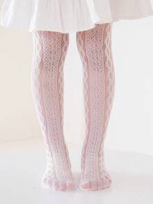 2pcs Girls Fishnet Tight Pantyhose For Spring & Summer, Dainty And Suitable For Girls Daily Life - White - View 3