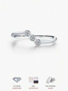 MODIAN D Color Moissanite Lab Diamond Rings 925 Sterling Silver Irregular Line Stackable Fashion Ring For Women Fine Jewelry - Silver - View 1