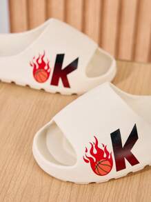 OURANNI Men's Basketball Print, Winning Logo, Non-Slip Lightweight Indoor/Outdoor House Slippers For Beach, Vacation, Fashionable And Versatile, Suitable For Men And Women Daily Casual Wear