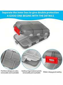 1个装药盒 便携式小型每周旅行药盒 便携式口袋药盒 药盒分配器 适用于钱包 维生素鱼油隔层容器 药盒 - 彩色 - 查看 7