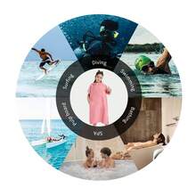 MUTAO 1pc Quick-Drying Comfortable Changing Robe With Pocket And Hooded Towel, Solid Color, Suitable For Beach And Bathroom - shell pink - View 11