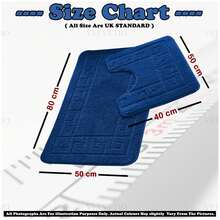 VELVETIO Bath Mat Set 2 Piece Non Slip Rubber Pedestal And Bath Mat Set Toilet Greek Bathroom Rug New - Royal Blue - View 8