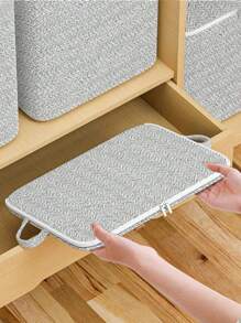 1pc Large Capacity Modern Rectangle Fabric Storage Bags, Multipurpose, Non-Waterproof Closet Organizers For Bedroom, Home, And Moving - Easy To Use, Space-Saving, And Foldable