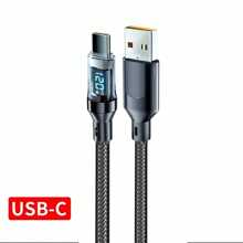 kamyuurs Cavo USB A a Tipo C con ricarica ultra rapida da 120 W con display digitale a LED, superficie opaca, sincronizzazione dati, trasferimento di alimentazione USB, corrente elevata da 6 A, compatibile con iPhone 15/16, compatibile con Xiaomi, compatibile con POCO, compatibile con Samsung, compatibile con Huawei, ricarica rapida (Nota: solo il cavo C-C supporta la ricarica rapida compatibile con iPhone, solo il cavo A-C supporta la ricarica compatibile con iPhone)