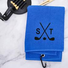 1 Pc Custom Embroidered Golf Towel Ideal Gift For Men And Women Perfect For Golf Bags Birthday, Retirement, And Special Occasions Gift Home Bathroom Decor Summer Beach Essentials Back To School