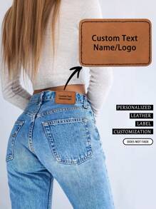 1 pieza Parche personalizado con adhesivo termofusible, pegatina de tela con contenido personalizado, parche rectangular para pantalones vaqueros, parche cuadrado para pantalones vaqueros, parche gris para pantalones vaqueros, parche marrón para pantalones vaqueros, parche marrón, parches personalizados en blanco con grabado láser, pegatina de tela rectangular para reparación de ropa y suministros de costura, parches personalizados especialmente para pantalones vaqueros