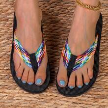 2025 Ladies Summer Flat Sandals Flip Flops, Non-Slip Comfortable Beach Shoes, Colorful Fashion Women Shoes - Multicolor - View 2