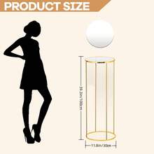 1PC/3PCS Golden Metal Cylinder Pedestal Stands With Acrylic Plates – Elegant Round Display Columns For Party Decor, Vases, And Home Accents – Perfect For Birthday, Wedding, Or Event Backdrops, Wedding Decor Platforms | Contemporary Design | Acrylic Top Plate, Decorative Objects - Gold - View 14