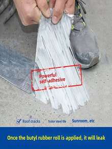 1卷丁基橡胶防水胶带，强力防漏胶带，适用于屋顶裂缝，防水、隔热、自粘，适用于屋顶、地板、工业墙面等。