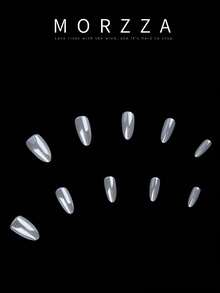 Bộ 30 miếng dán móng tay hình hạnh nhân màu xám trơn, phong cách tối giản cổ điển, thanh lịch, thích hợp cho các cô gái và quý cô yêu thích sự tối giản, sử dụng hàng ngày và khi đi mua sắm. - Màu Xám nhạt - Xem 3