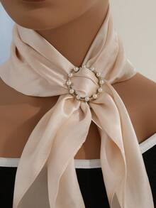 4 件装女士优质珍珠圆环围巾夹/衬衫纽扣，百搭时尚服装配饰 - 彩色 - 查看 6