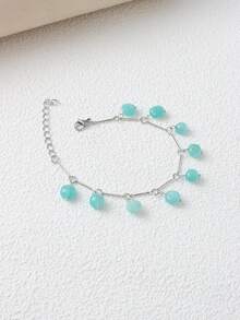 Asymmetrical Natural Stone Crystal Woven Bracelet For Women, Friendship Vintage Adjustable Woven Bracelet. Amethyst Is Believed To Help Relieve Stress, Balance Emotions, And Promote Inner Peace. Note: This Card Is For Photographic Background. - Multicolor - View 20