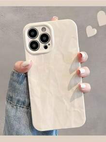 1 pieza Funda para teléfono inteligente con diseño de ondas de agua con acabado mate, compatible con iPhone, resistente al agua, a los golpes y a los arañazos