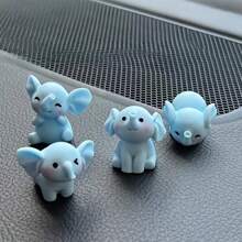4pcs Cute Elephant Car Decorations, Adorable Car Decor Gifts, Cartoon Car Interior Accessories, Suitable For Car Dashboard And Office Desk Decor