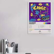 Framed AlenMay Chase Album Art Poster, Canvas, Vibrant Pop Art Style With MusicTracklist And Performances, Ideal For Bedroom And Living Room Decor, Great Gift For Music Lovers, Perfect For Room Decor