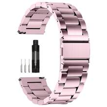 Pulseiras de relógio de corrente de metal de liberação rápida, pulseira de relógio de elos de aço inoxidável 20 mm, 22 mm, serve para Galaxy Watch 5/4/3, Garmin Watch, relógio para homens e mulheres